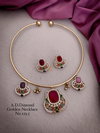 1 AD Diamond Gold Plated Designer Unique Golden Necklace Manufacturers
